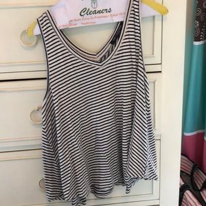 navy/white striped tank